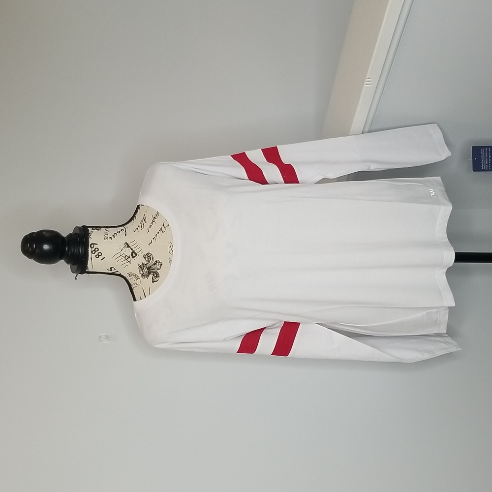 NUYU cardinals white long sleeve top size medium